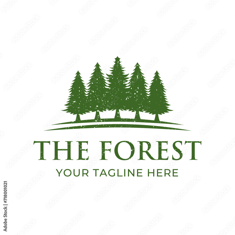 Tree logo design. Pine forest logo vector illustration Tree logo design. Pine forest logo vector illustration
