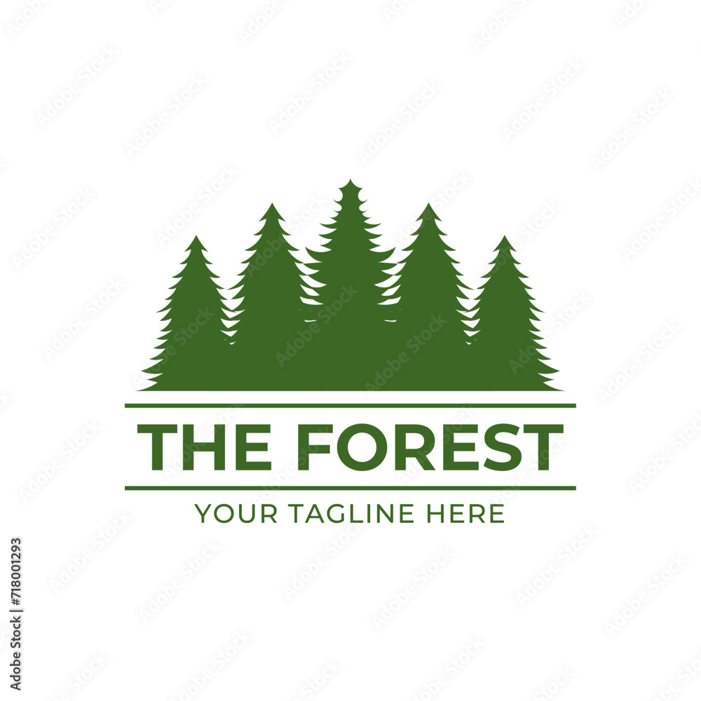 Tree logo design. Pine forest logo vector illustration Tree logo design. Pine forest logo vector illustration