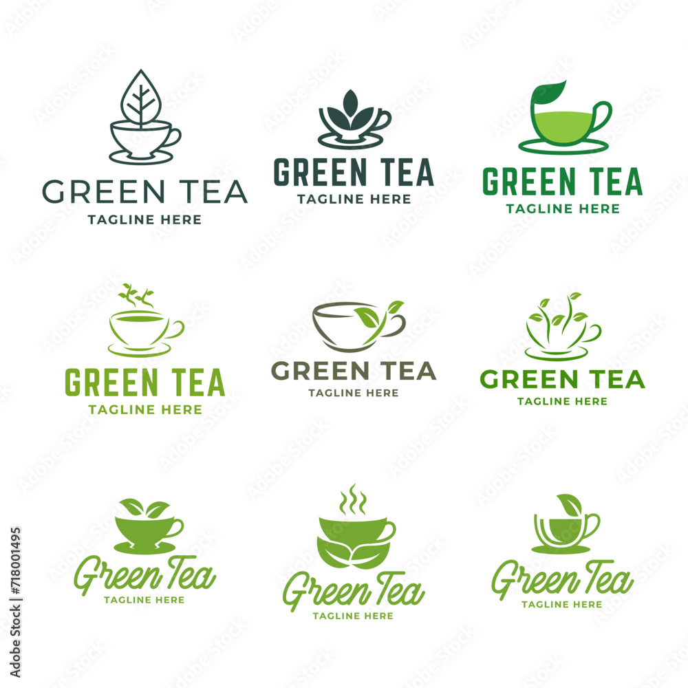 Set of Fresh tea logo vector illustration Set of Fresh tea logo vector illustration