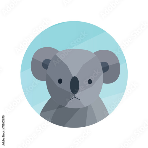 Animal avatar in cartoon design. The koala avatar conveys the character and curiosity of this resident of the forest jungle. Vector illustration.