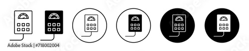 Meter vector icon set collection. Meter Outline flat Icon.