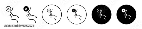 No swallowing vector icon set collection. No swallowing Outline flat Icon.
