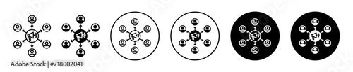 Viral vector icon set collection. Viral Outline flat Icon.