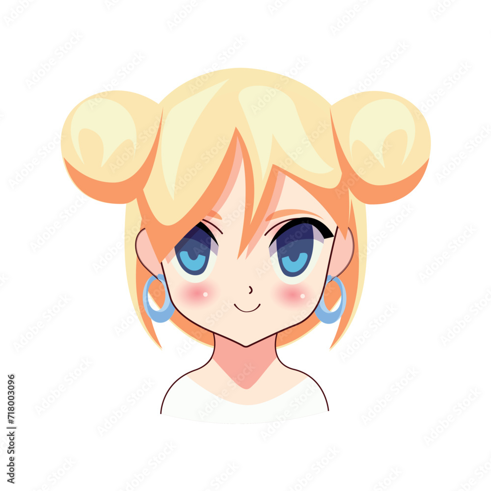 Avatar in anime cartoon design. This cute design of the anime girl's avatar celebrates the artistry of anime with grace and charm. Vector illustration. Avatar in anime cartoon design. This cute design of the anime girl's avatar celebrates the artistry of anime with grace and charm. Vector illustration.