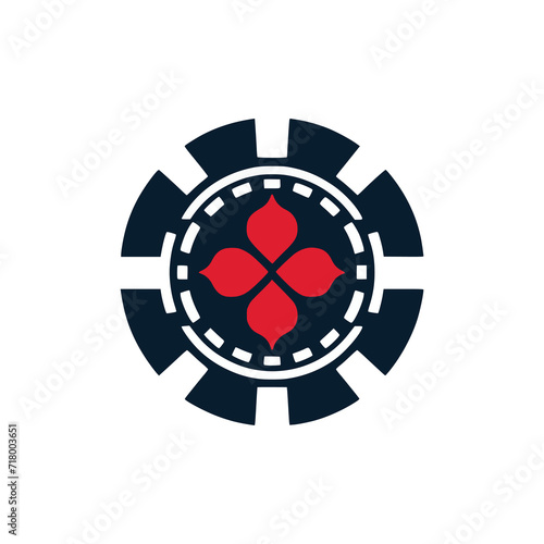 poker chip logo 2 vector illustration template design