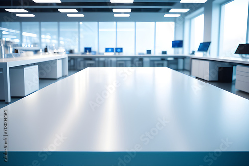 Empty desk in modern lab