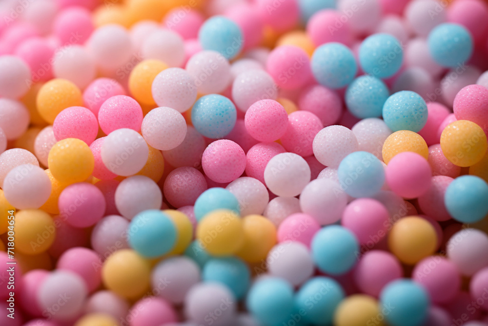 There were piles of colorful beads. There were piles of colorful beads.