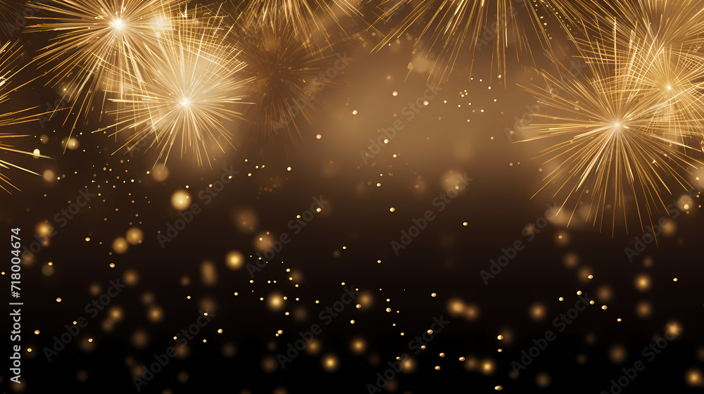 Fototapeta premium Beautiful fireworks background at night for holiday decoration