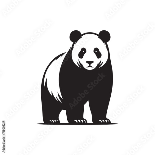 Prowess in Shadows: A Gallery of Bear Cat Silhouettes Exhibiting the Stealth and Power of a Nighttime Stalker - Bear Cat Illustration - Bear Cat Vector - Cute Animal Vector
