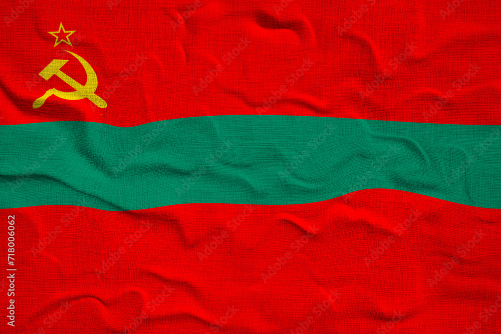 National flag  of Transnistria. Background  with flag  of Transnistria