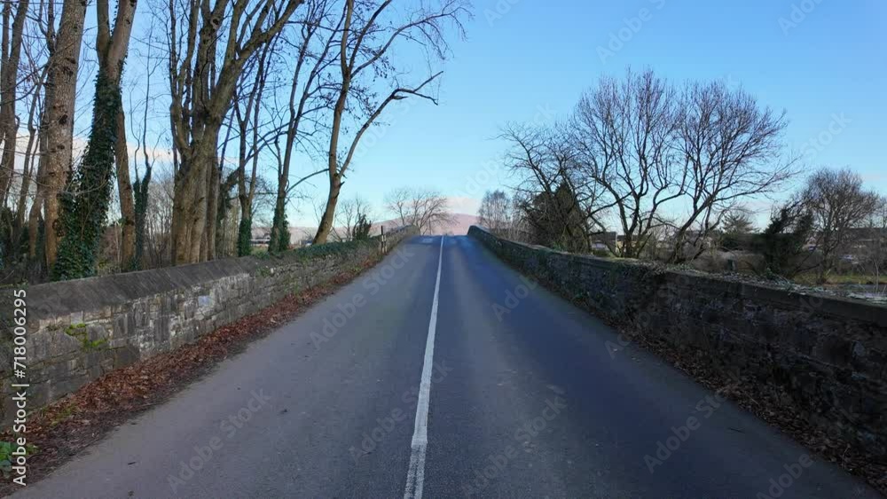 Rural road Ireland at Kilsheelan tipperary on a cold winter morning Rural road Ireland at Kilsheelan tipperary on a cold winter morning