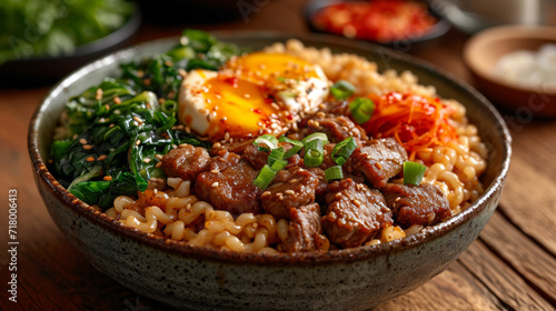 Ramen in a bowl well decorated, product photo