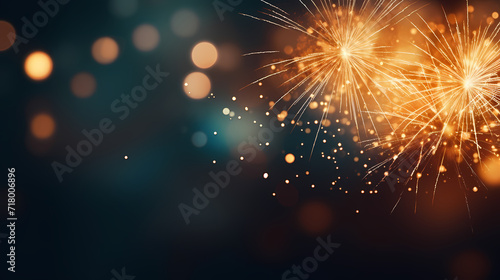 Beautiful fireworks background at night for holiday decoration