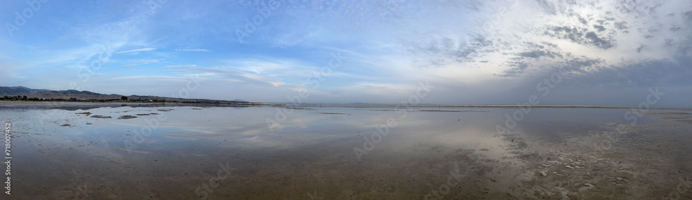 Panorama from high tide at the beach