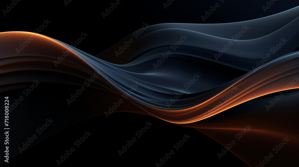 Abstract dark color waves wallpaper - ai generative Abstract dark color waves wallpaper - ai generative
