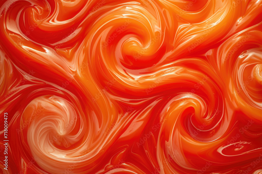 A symphony of tomato ketchup swirls