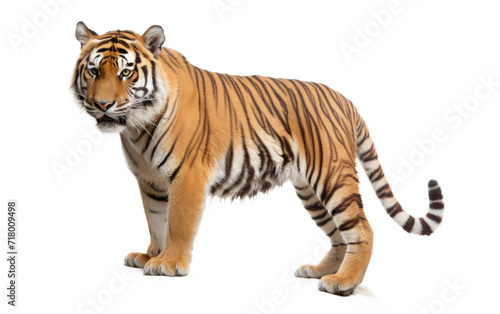 Tiger Balancing on a Stone isolated on transparent Background