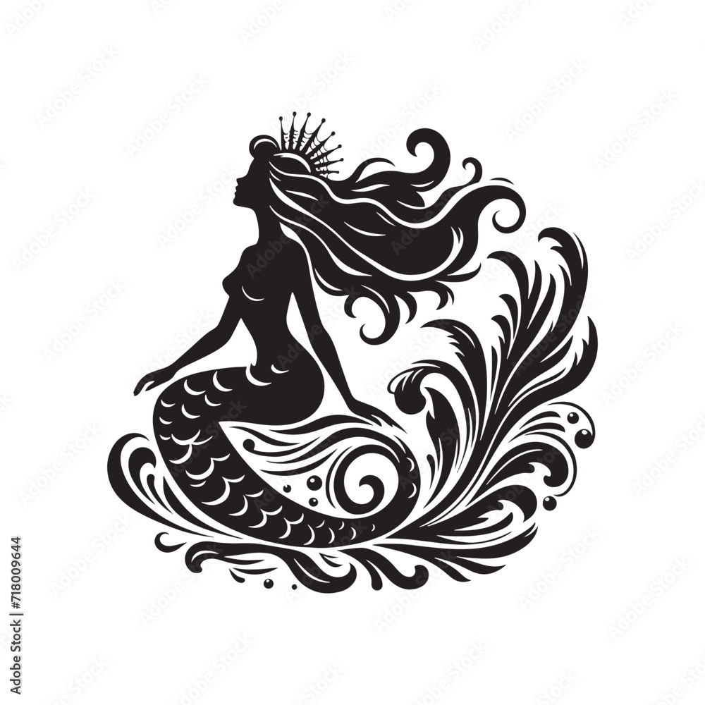Liquid Lullabies: Mesmerizing Mermaid Silhouettes Swaying to the Rhythms of the Ocean's Gentle Whispers - Mermaid Vector - Mermaid Silhouette - Sea Beauty Vector
Liquid Lullabies: Mesmerizing Mermaid Silhouettes Swaying to the Rhythms of the Ocean's Gentle Whispers - Mermaid Vector - Mermaid Silhouette - Sea Beauty Vector