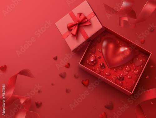 VALENTINE'S DAY BACKGROUND, BLANK PAPER, HEARTS, CLEAN BOX BACKGROUND, HEART BALLOONS