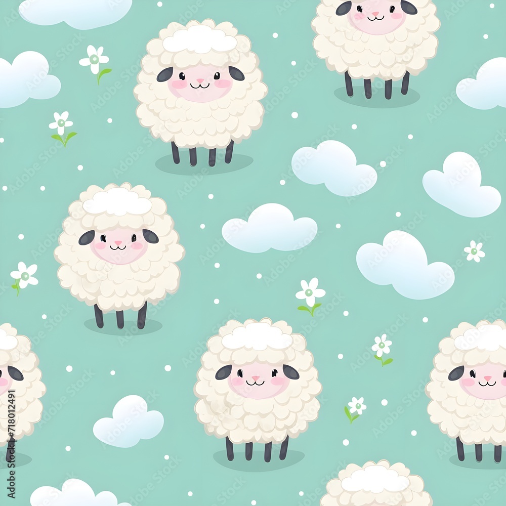 seamless pattern with sheep