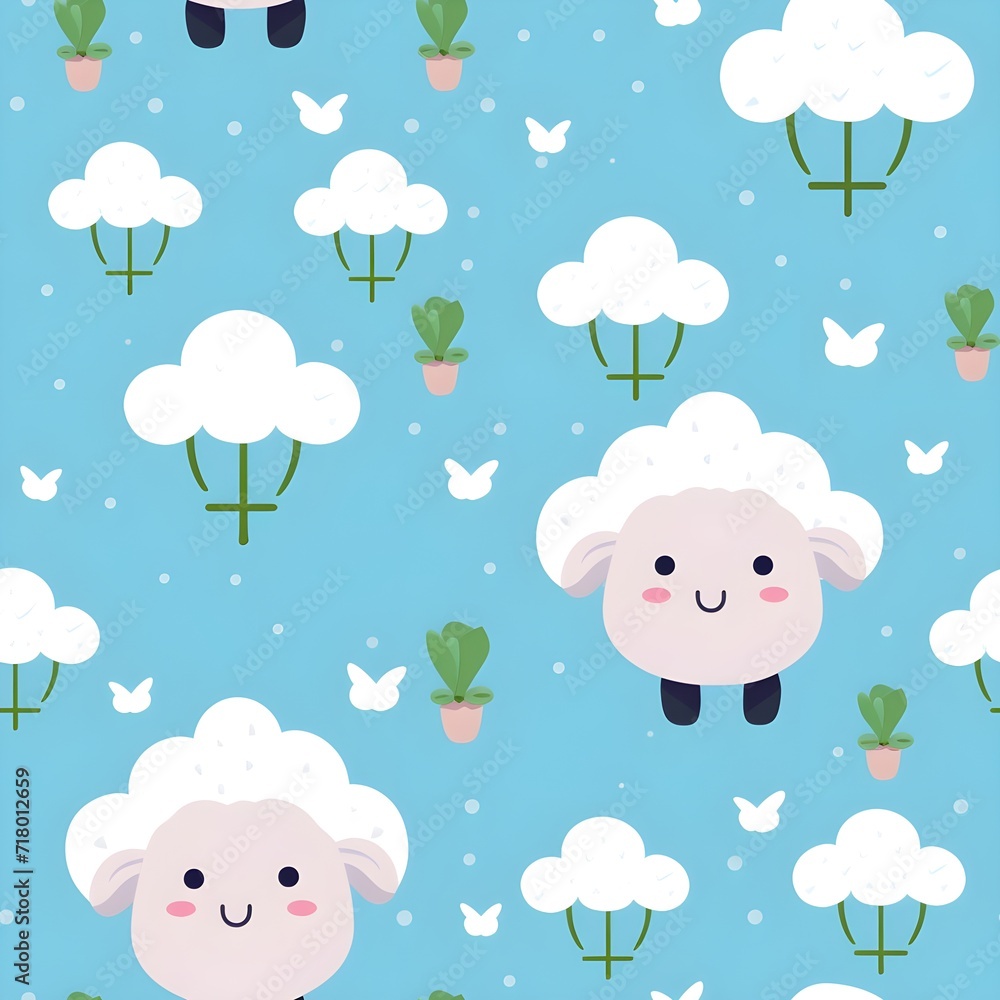 seamless background with sheep seamless background with sheep