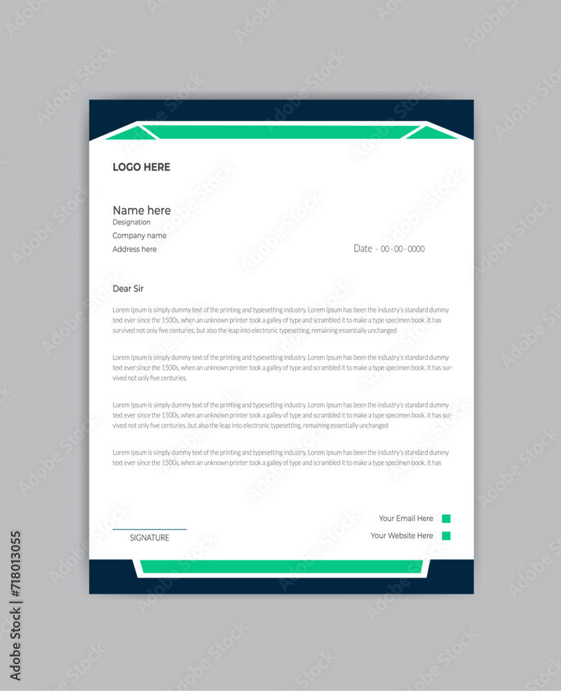 corporate business letterhead design layout.