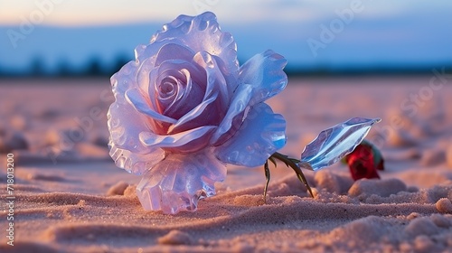 rose on the beach