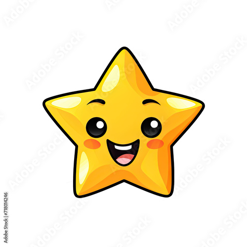 3d yellow star with smile