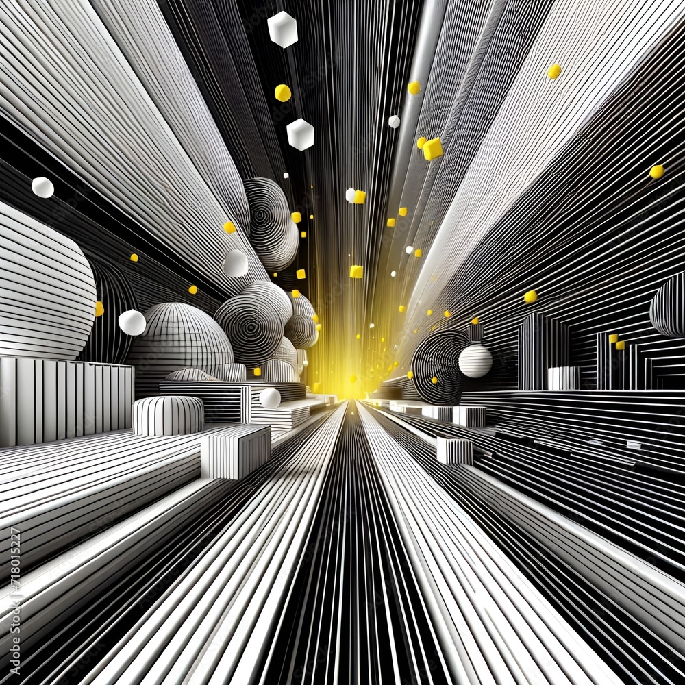 An optical illusion where parallel lines appear to converge, creating a