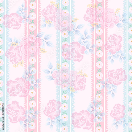 seamless flowers pattern. Delicate petals and vibrant blossoms create an artistic and vintage botanical illustration. Perfect for wallpaper  fabric  wrapping paper and more.