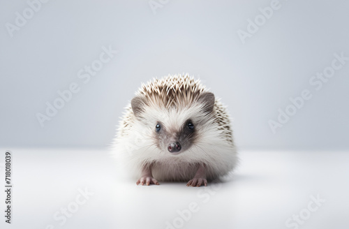 Hedgehog on gray background