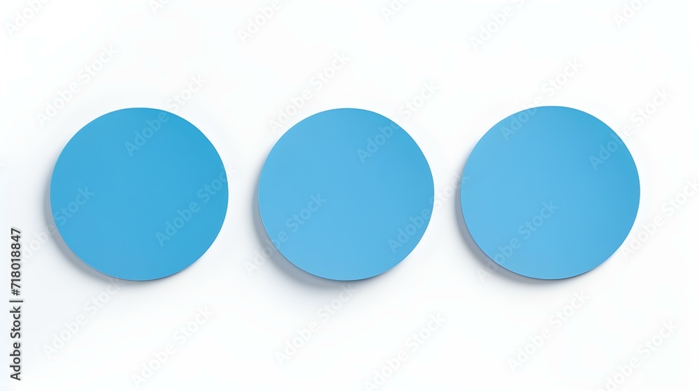 Set of blue round Paper Notes on a white Background. Brainstorming Template with Copy Space Set of blue round Paper Notes on a white Background. Brainstorming Template with Copy Space