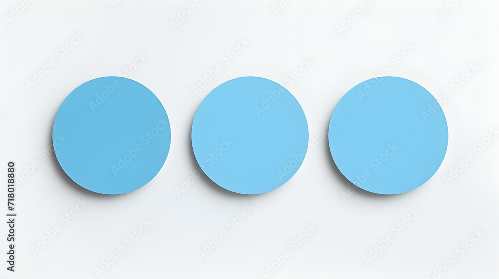 Set of blue round Paper Notes on a white Background. Brainstorming Template with Copy Space Set of blue round Paper Notes on a white Background. Brainstorming Template with Copy Space