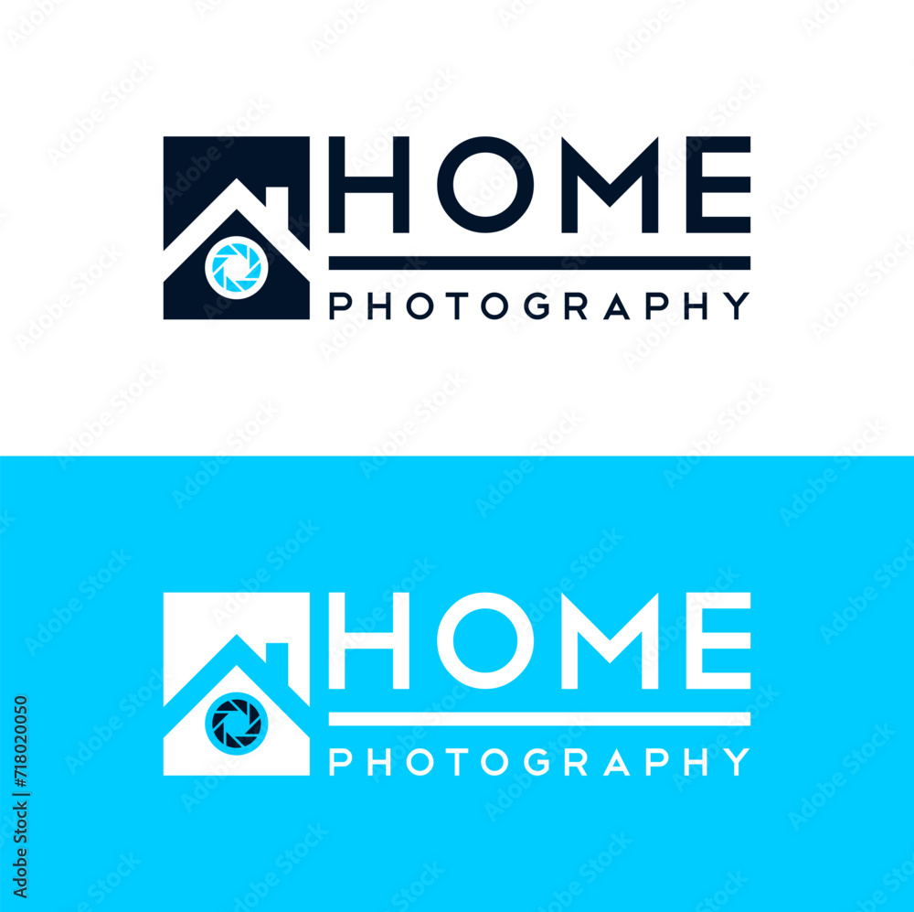 home photography logo design illustration. combination house and lens camera shot. home photography logo design illustration. combination house and lens camera shot.