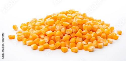 Pile of Yellow Corn Seeds Isolated on White Background. generative AI