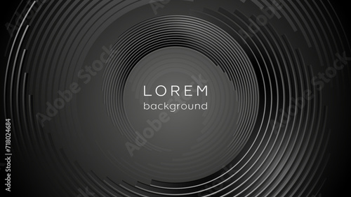 Black circular modern illustration. Abstract backdrop for your text.