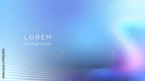 Blue soft abstract background with wavy lines.