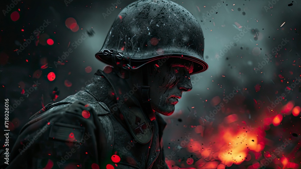 Fototapeta premium Soldier at World War