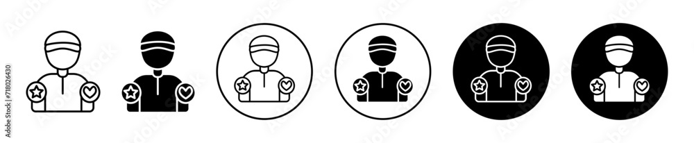 influencer symbol icon sign collection in white and black influencer symbol icon sign collection in white and black