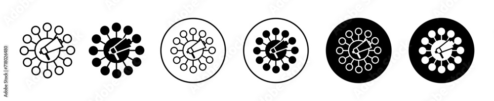 viral symbol icon sign collection in white and black viral symbol icon sign collection in white and black