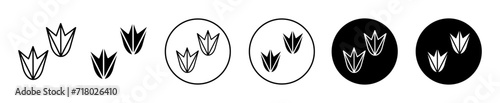 duck paw symbol icon sign collection in white and black