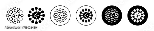 viral symbol icon sign collection in white and black