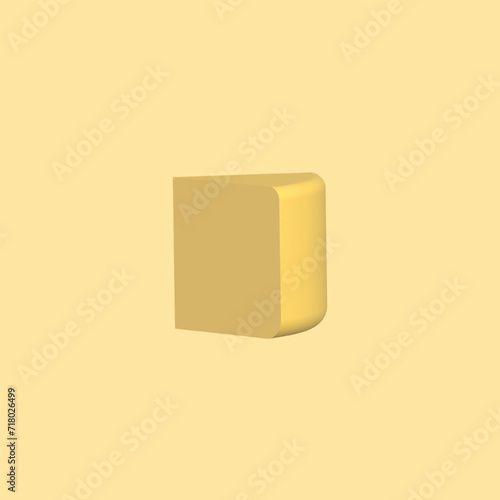 3D Vector One Piece Cheese Wheel