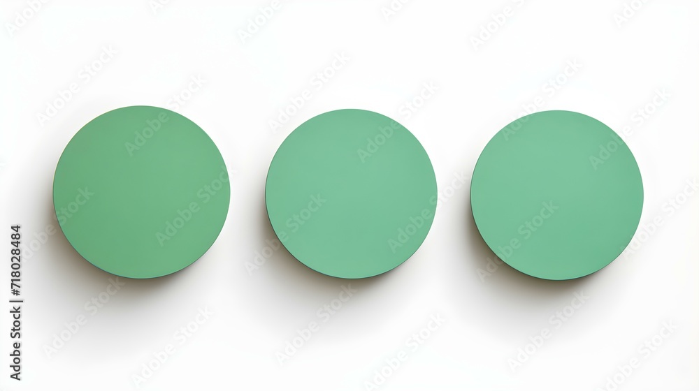 Set of green round Paper Notes on a white Background. Brainstorming Template with Copy Space Set of green round Paper Notes on a white Background. Brainstorming Template with Copy Space