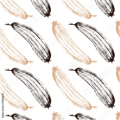 loofah sponge plant pumpkin pattern in brown beige colors with transparent background 