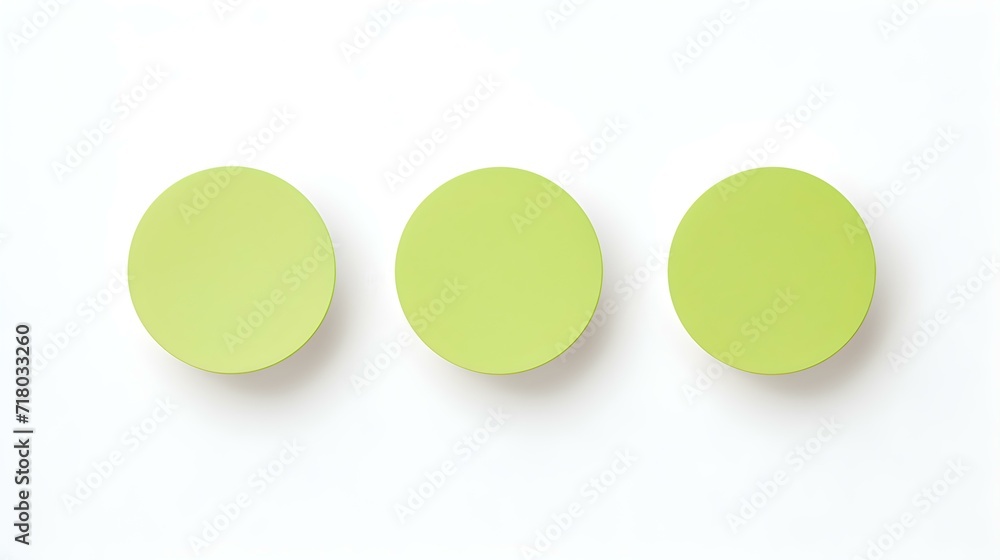 Set of light green round Paper Notes on a white Background. Brainstorming Template with Copy Space Set of light green round Paper Notes on a white Background. Brainstorming Template with Copy Space