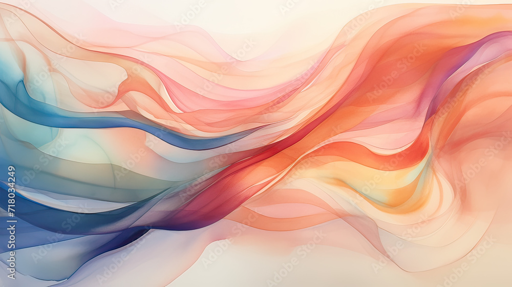 Soft Flowing Lines in Modern Watercolor Abstraction Background Ai Generative Soft Flowing Lines in Modern Watercolor Abstraction Background Ai Generative