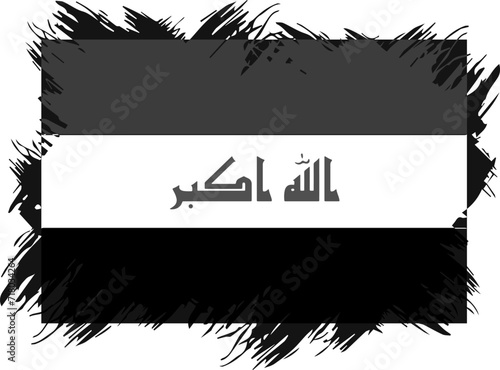 Black and white of Iraq Flag on Independence day