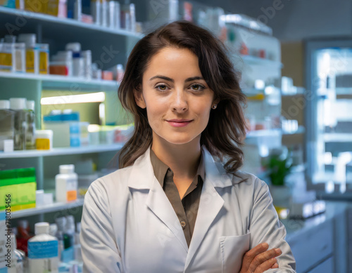 Portrait of a young female pharmacist