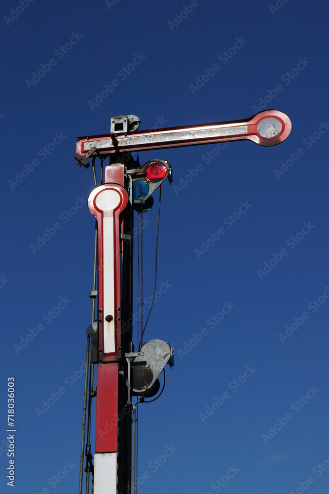 An old semaphore signal at Lorsch station, Hesse, Germany. An old semaphore signal at Lorsch station, Hesse, Germany.